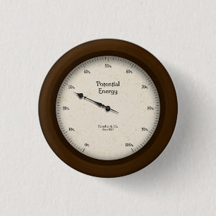 Potentiële energiezuinige meter Steampunk Industr Ronde Button 3,2 Cm