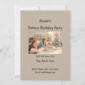 Poterie Anniversaire Fête Invitation (Dos)