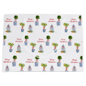 Poterie Bleue et Blanche Sac cadeau de Noël (Devant)