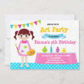 Poterie peinture invitation fête d'anniversaire (Devant)