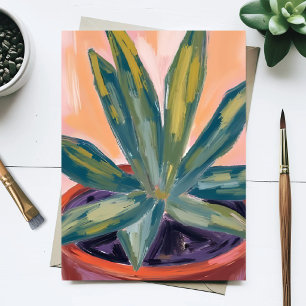 Potheplant modern botanisch groen aquarel briefkaart