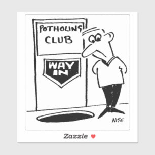 Potholing Club Entrance Cartoon. Sticker