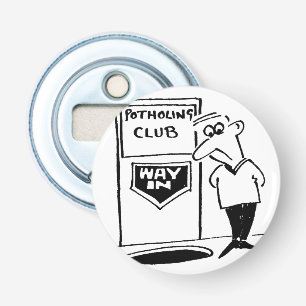 Potholing Club Entrance in de Cartoon Floor Button Flesopener