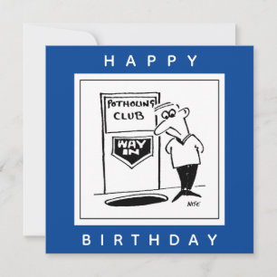 Potholing Club Entrance in de Floor  Cartoon Kaart