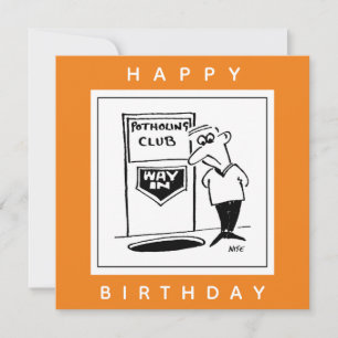 Potholing Club Entrance in de Floor  Cartoon Kaart