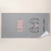 Potion d'amour | Serviette de plage Monogram (Devant)