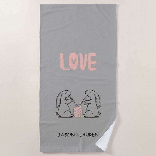 Potion d'amour | Serviette de plage Monogram (Devant)