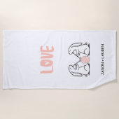 Potion d'amour | Serviette de plage Monogram (Devant)