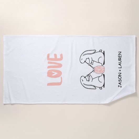 Potion d'amour | Serviette de plage Monogram (Devant)