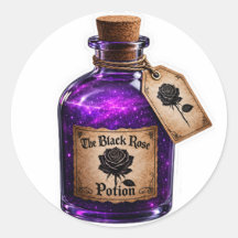 Potion de Rose Noire Autocollant de Bouteille de S