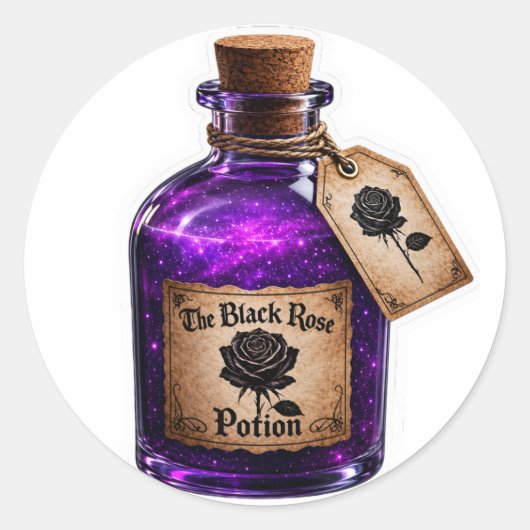 Potion de Rose Noire Autocollant de Bouteille de S (Devant)
