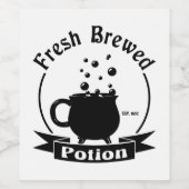 Potion fraîche Cauldron Cup Design Étiquette à vin (Étiquettes simples)