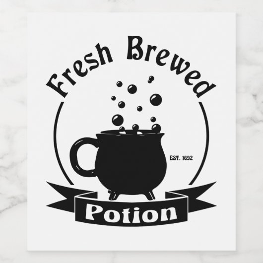 Potion fraîche Cauldron Cup Design Étiquette à vin (Étiquettes simples)