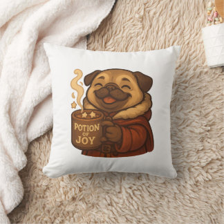 Potion of Joy Pug Kussen | Knuffel Cute Kersthond
