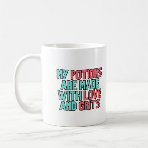 Potions and Grits Southern Witches Humor Koffiemok