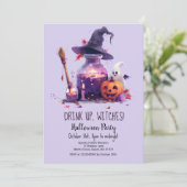 Potions Pumpkin Ghost Witch Pet Halloween Party Kaart (Staand voorkant)