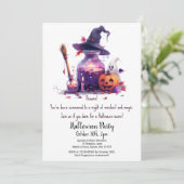 Potions Pumpkin Ghost Witch Pet Halloween Party Kaart (Staand voorkant)