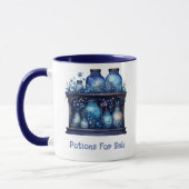 Potions Te Koop Modern Blauw en Wit Halloween Mok (Links)