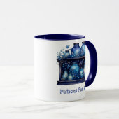 Potions Te Koop Modern Blauw en Wit Halloween Mok (Voorkant rechts)