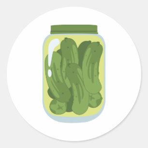 Potje augurken ronde sticker