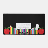 Potloden en rode Apple Teacher Desk Mat (Keyboard & Muis)