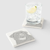 Potlood Chocolade Lab Marmeren Onderzetter (Zijkant)