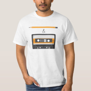Potlood & Compact Cassette, onbuigzaam T-shirt