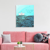 Potlood Drage Papierboot | motivatie tekst Canvas Afdruk (Insitu (Woonkamer))