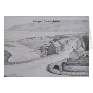 Potlood Drawing of Waterfoot, County Antrim door J