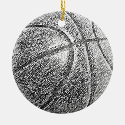 Potlood Effect Basketball Keramisch Ornament (Voorkant)