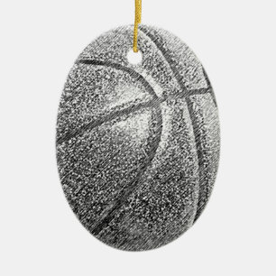 Potlood Effect Basketball Keramisch Ornament