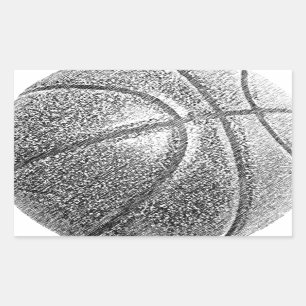 Potlood Effect Basketball Rechthoekige Sticker