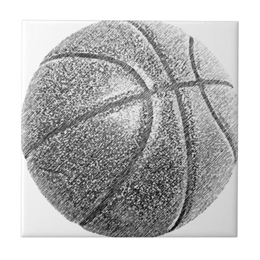 Potlood Effect Basketball Tegeltje (Voorkant)