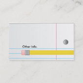 Potlood en papier visitekaartje (Achterkant)