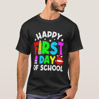 Potlood Gelukkig Eerste Dag Van School Waardering  T-shirt