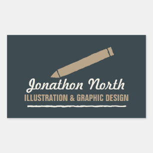 Potlood Graphic Design Tan ID299 Rechthoekige Sticker
