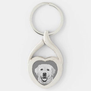 Potlood Happy Labrador Hond Hart Sleutelhanger
