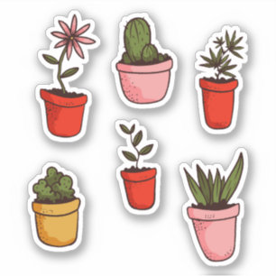 Potlood House Planten and Succulents Pack Sticker