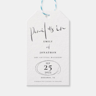 Potlood in stijlvol zwart Script White Cadeaulabel