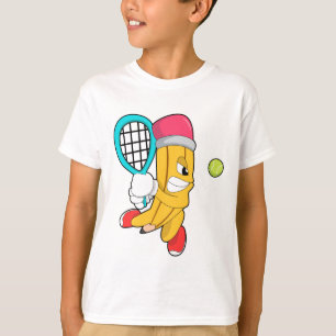 Potlood in Tennis met Tennis racket T-shirt