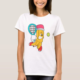 Potlood in Tennis met Tennis racket T-shirt