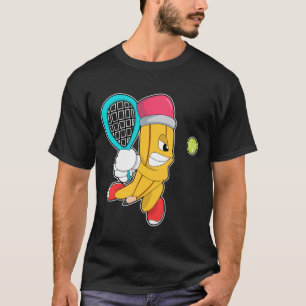 Potlood in Tennis met Tennis racket T-shirt