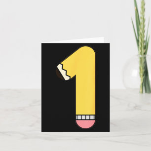Potlood Nummer 1 Terug naar School 1e Verjaardag E Kaart