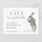 Potlood Ons In Alice In Wonderland Konijn Aankondigingskaart (Voorkant)