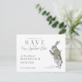 Potlood Ons In Alice In Wonderland Konijn Aankondigingskaart (Staand voorkant)