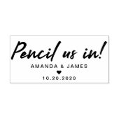 potlood ons in elegante bruiloft bewaar de datum 	rubberstempel (Afrduk)