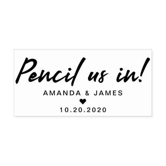 potlood ons in elegante bruiloft bewaar de datum 	rubberstempel (Afrduk)