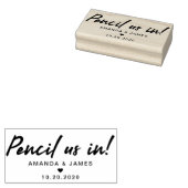 potlood ons in elegante bruiloft bewaar de datum 	rubberstempel (Gestempeld)