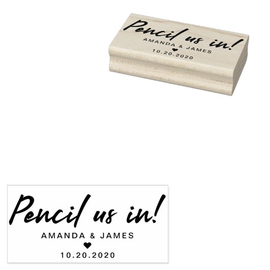 potlood ons in elegante bruiloft bewaar de datum 	rubberstempel (Gestempeld)