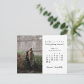 Potlood ons in Save the Date februari 2022 Kalende Briefkaart (Staand voorkant)